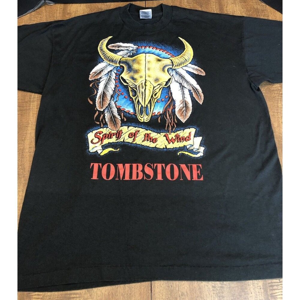 VTG Spirit of the Wind Tombstone T-Shirt Men's XL Black Southwest Single Stitch